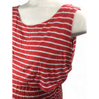 Large - Red & White Stripe Maternity & Nursing Sleeveless Top - Cherry Melon