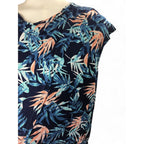 Large - Navy & Coral Maternity & Nursing Tulip Top - Cherry Melon