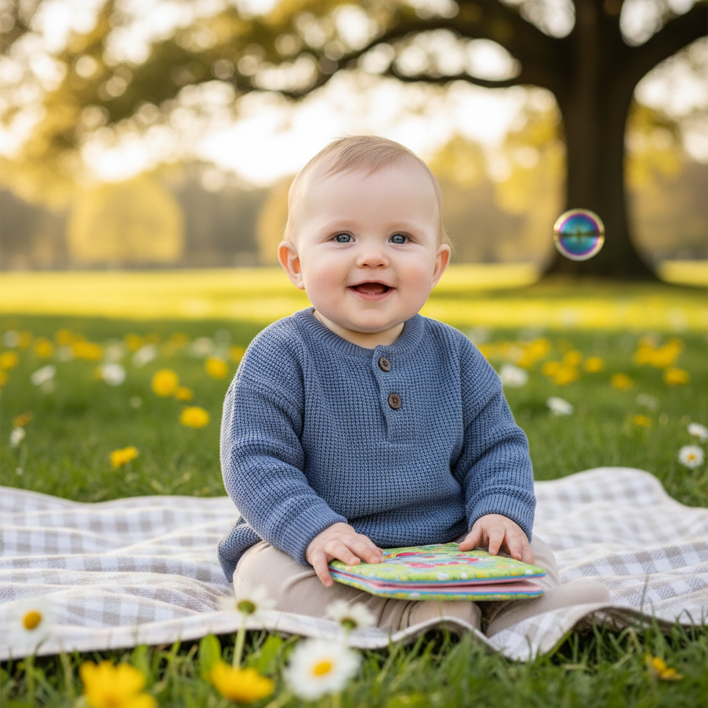 3-6M Bluegray Knitted sweater - H & M