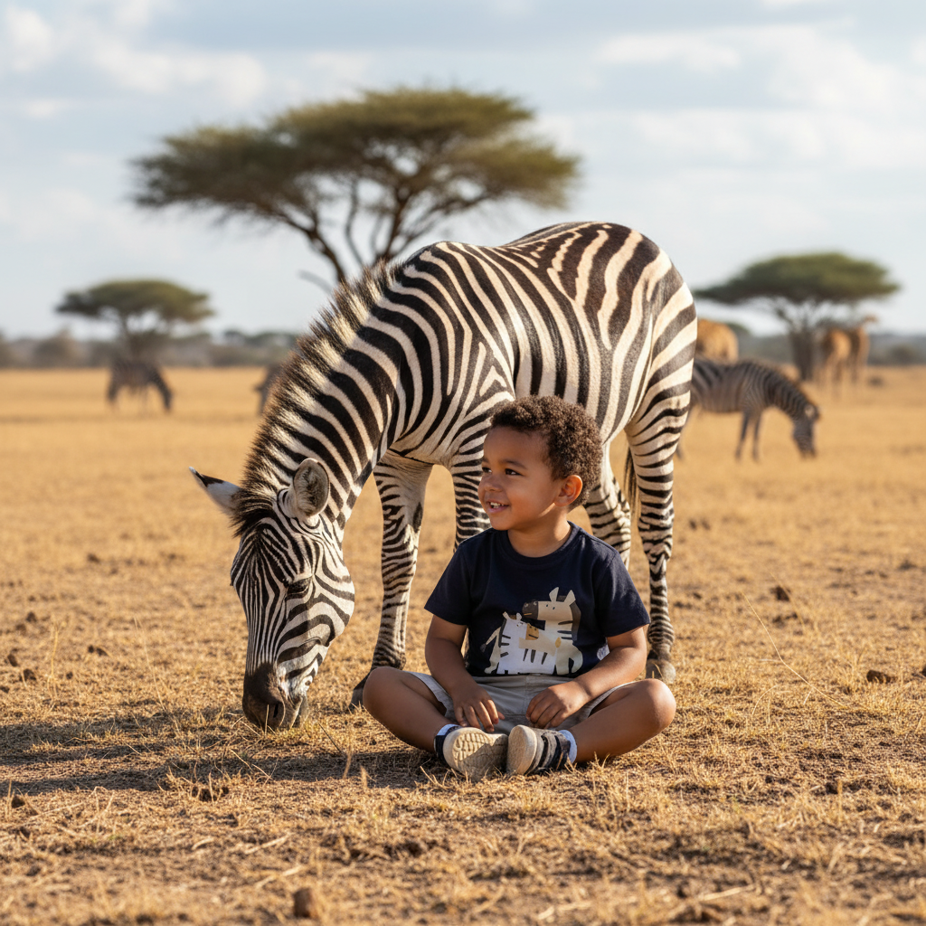 6-12M Short Beige Chino & Zebra Shirt - Zara