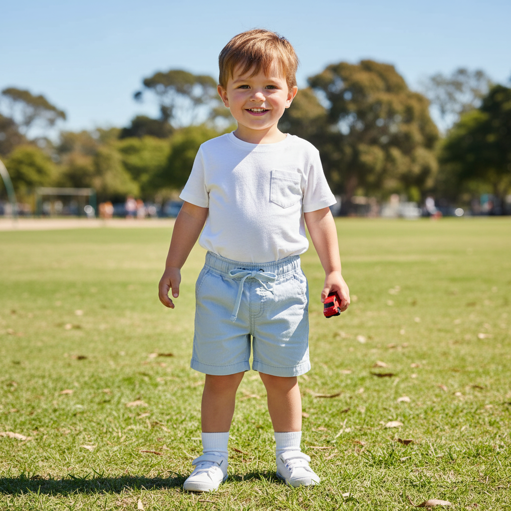 1-2Y Sky blue elasticated shorts - Country Road