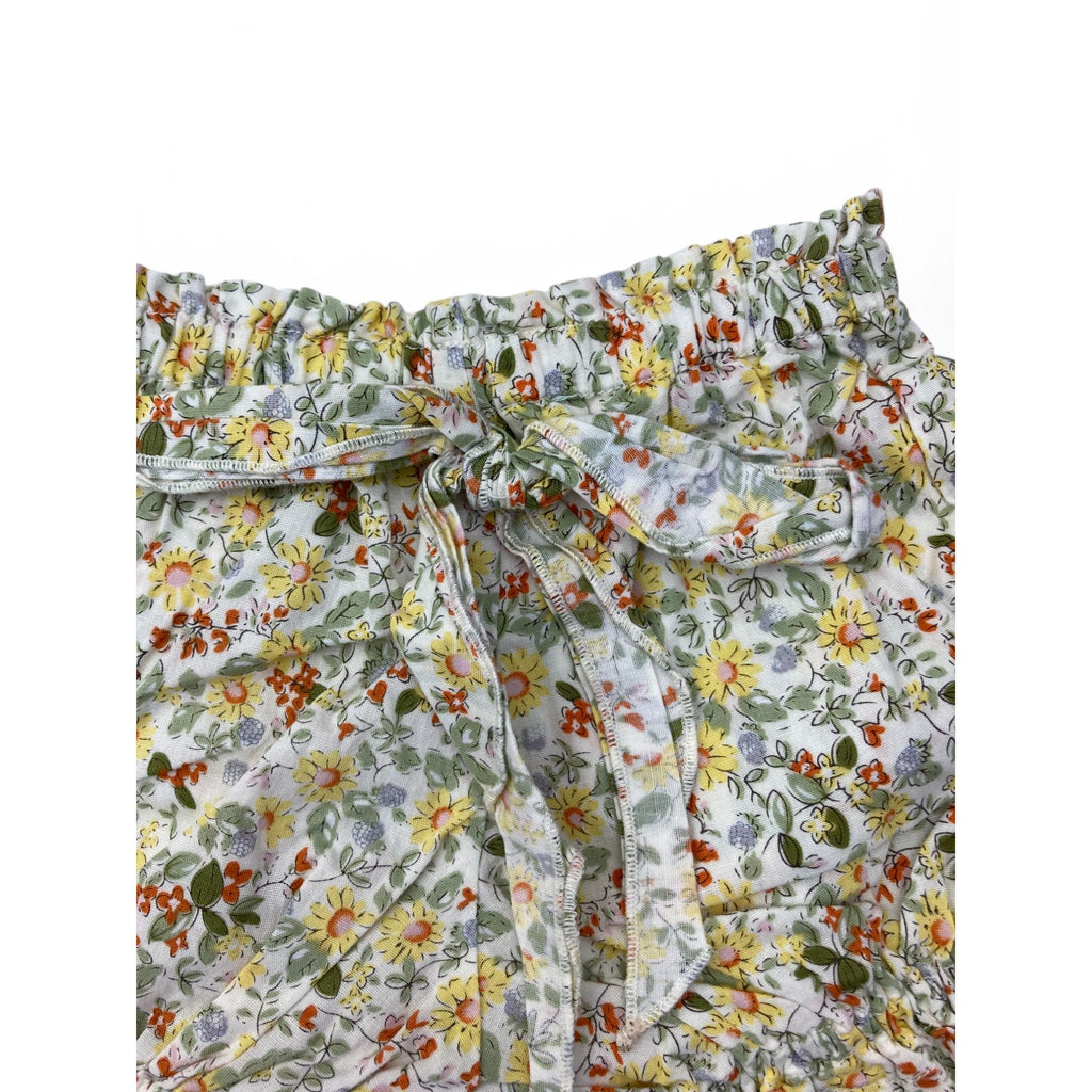 3-6M White Autumnal Floral Bloomer - Little Robin's