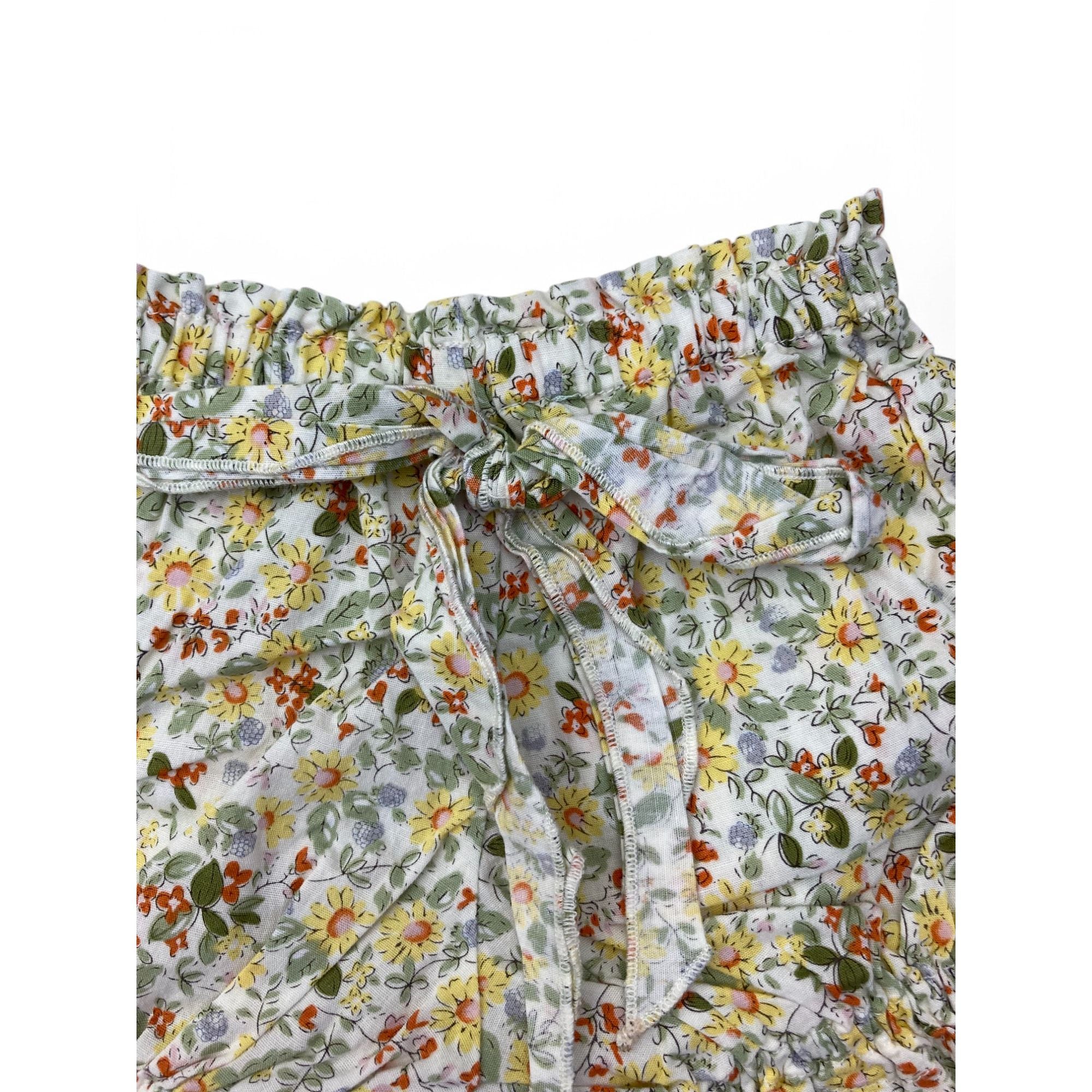 3-6M White Autumnal Floral Bloomer - Little Robin's
