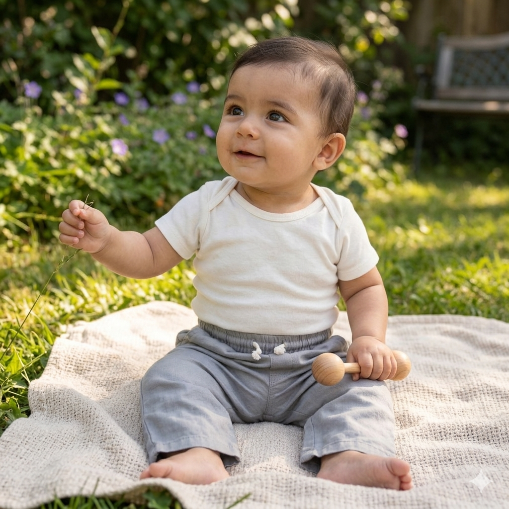 6-12M Blue linen trousers - Zara