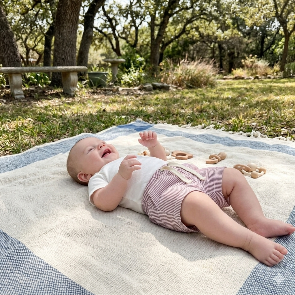 6-12M Red & Shite striped shorts with pockets - Country Road