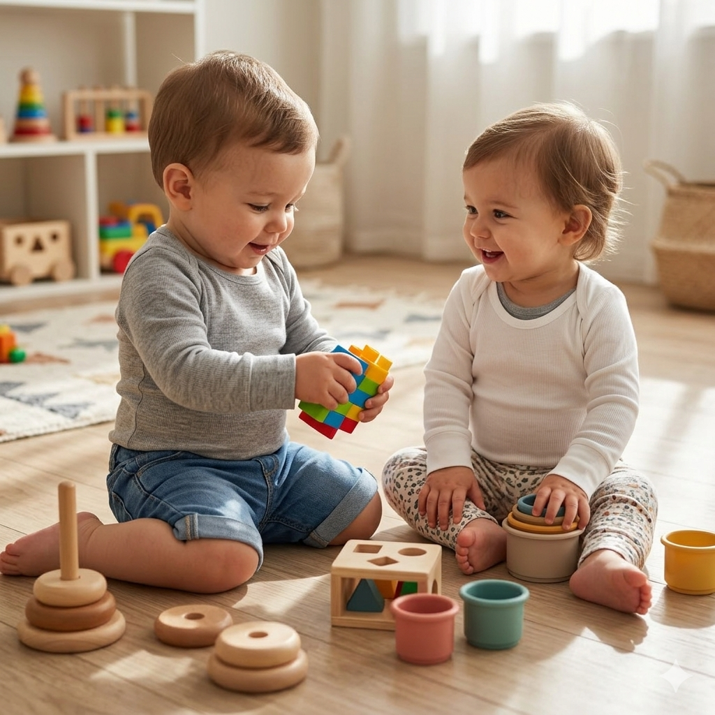 1-2Y 2pc Grey & White long sleeve ribbed body suits - H & M