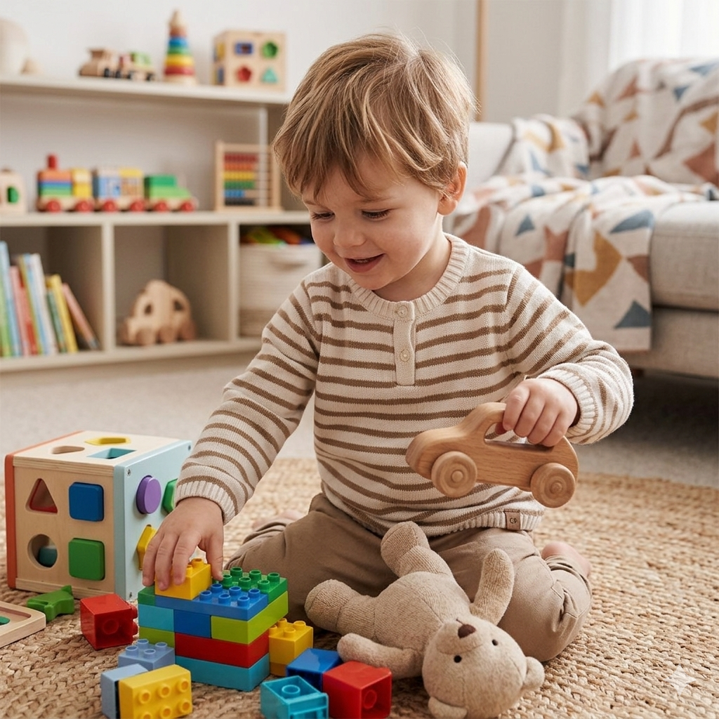 1-2Y Cream & Light brown knitted sweater - Country road