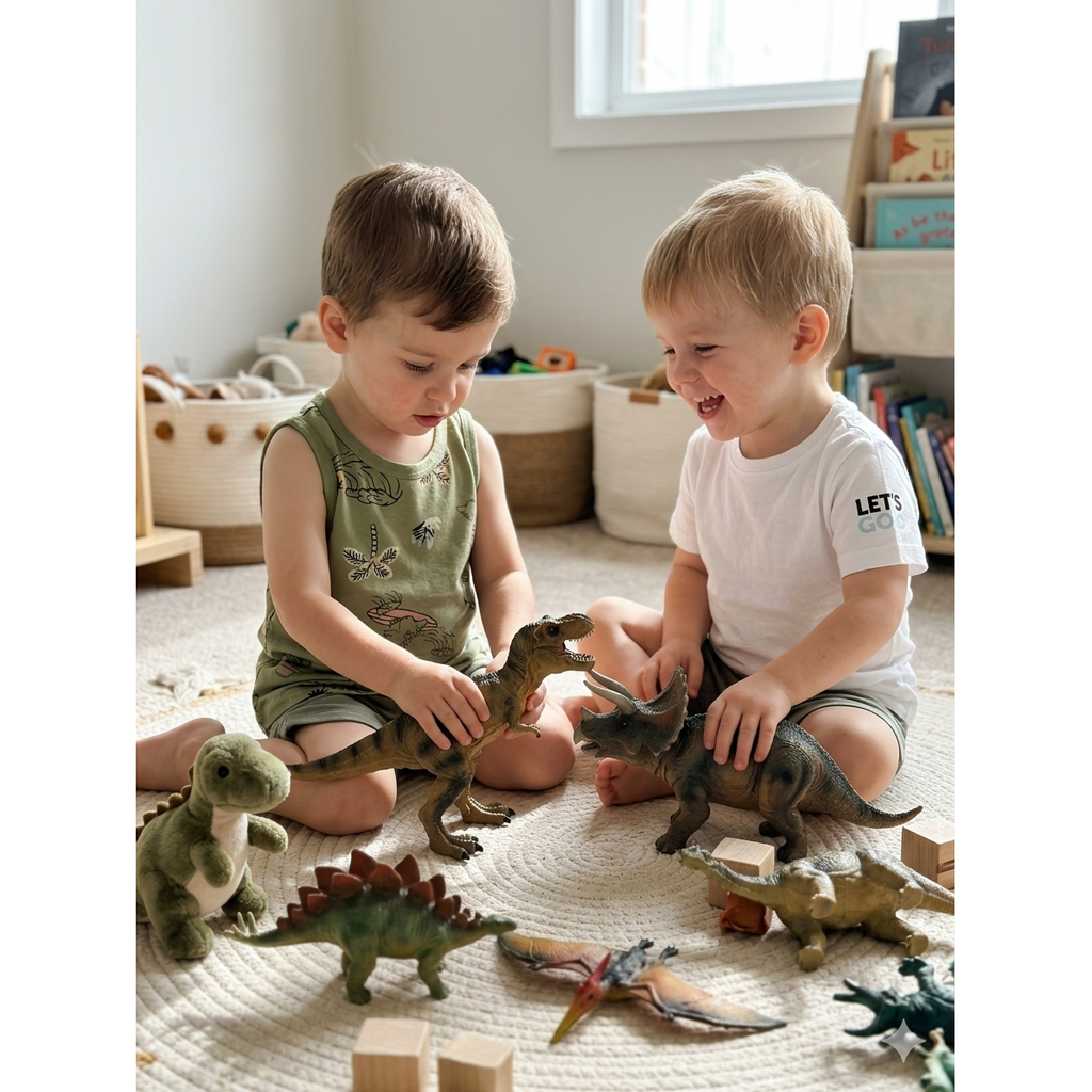 1-2Y 2pc dino & white shirts - Woolworths