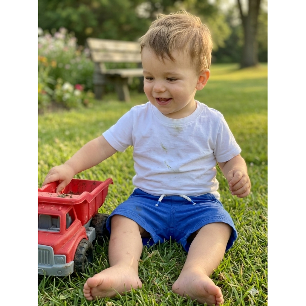 6-12M Royal blue shorts with pockets - H & M