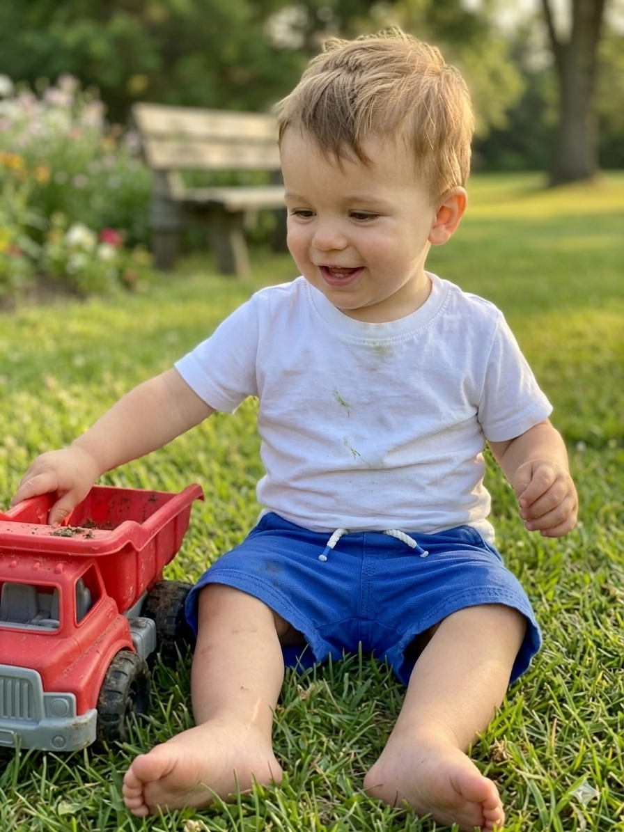 6-12M Royal blue shorts with pockets - H & M
