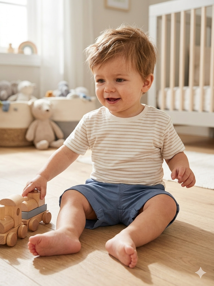 6-12M Blue boy chino shorts - Zara