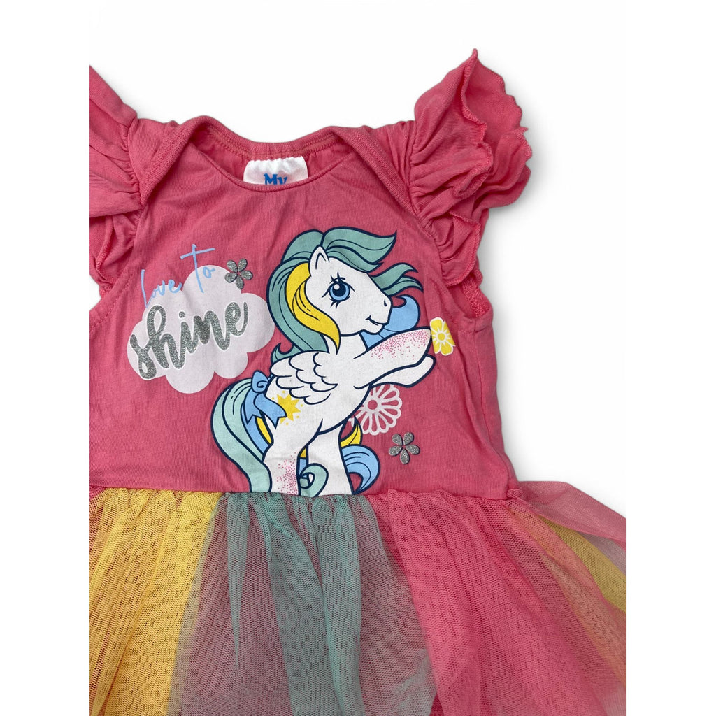 3-6M Pink My Little Pony Rainbow Tulle Romper - Real