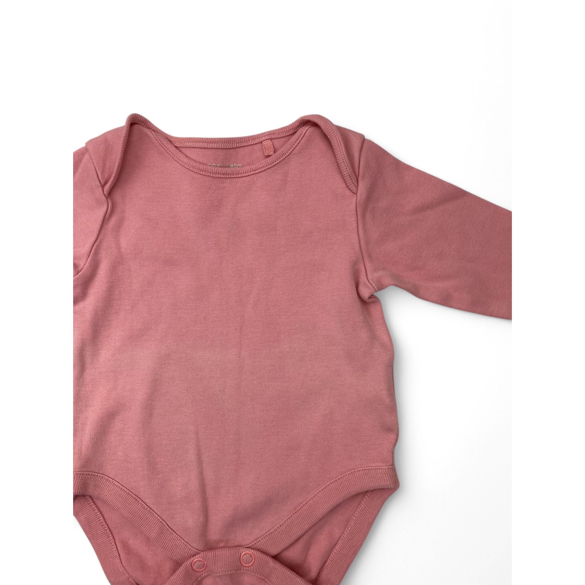 0-3M Coral Long Sleeve Bodysuit - Next