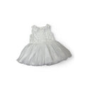 3-6M White Crochet Lace & Tulle Dress - Jet