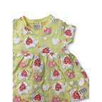 3-6M Lemon Yellow & Pink Glitter Elephant Tunic - Keedo