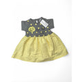 3-6M Grey & Yellow T Shirt Dress - OneTwoThree