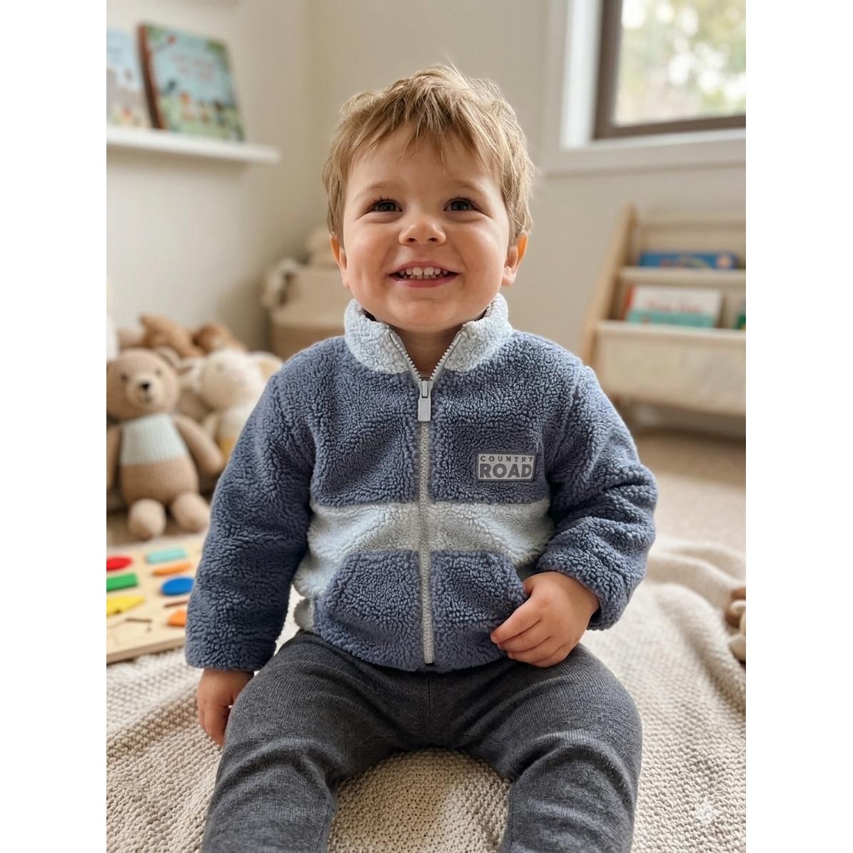 1-2Y Blue teddy fleece jacket - Country Road