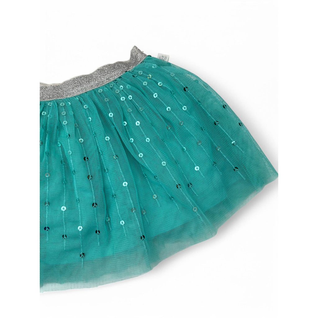3-6M Aqua & Silver Sequinned Tulle Skirt - Woolworths