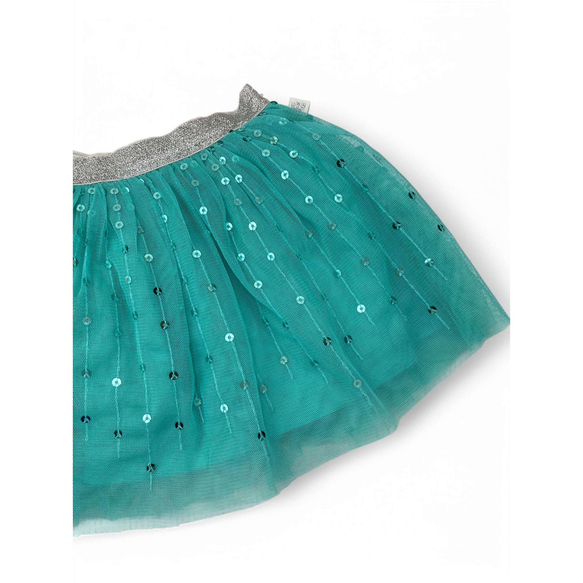 3-6M Aqua & Silver Sequinned Tulle Skirt - Woolworths