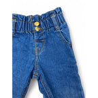 6-9M Blue High Waisted Paperbag Waist Jeans - OneTwoThree