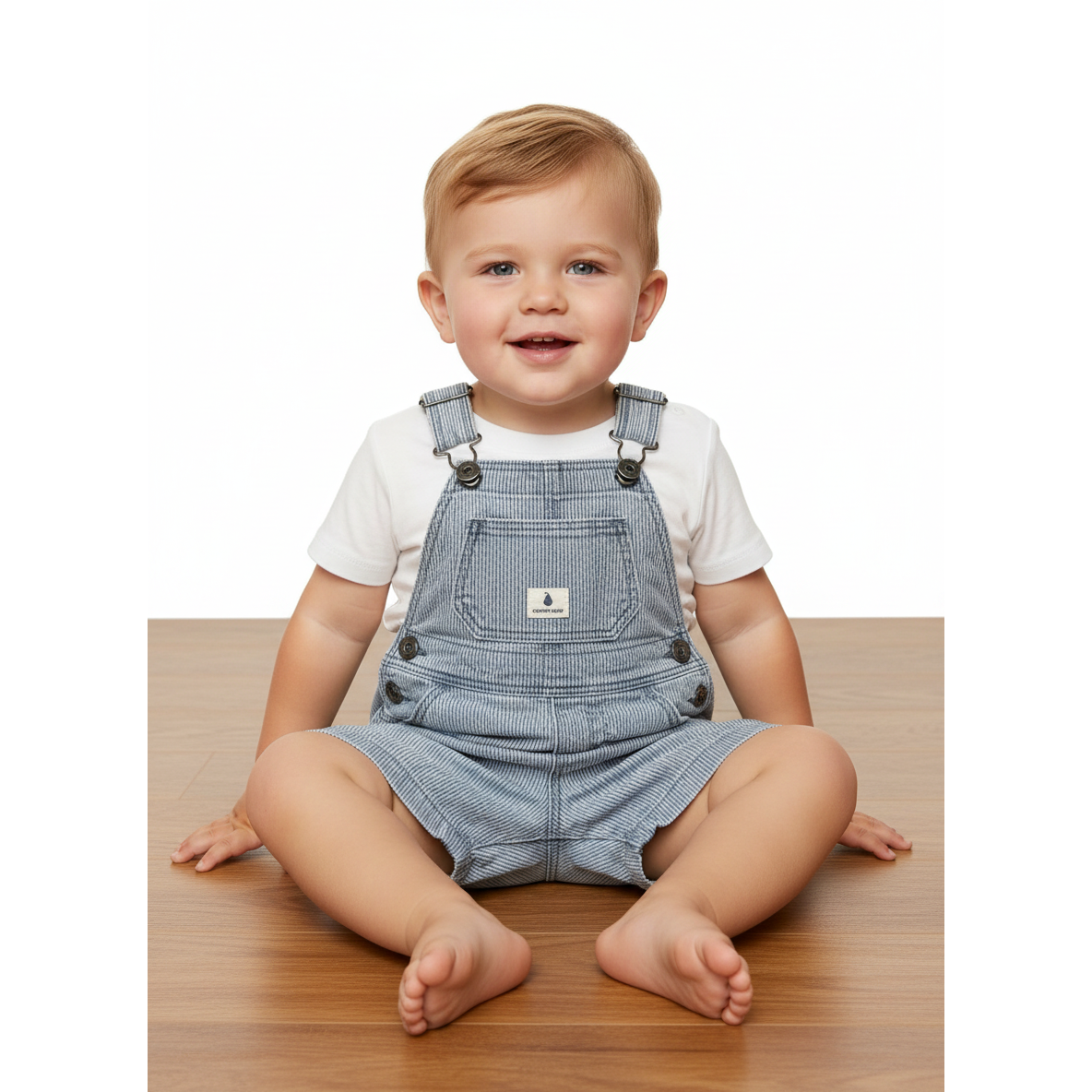 1-2Y Light Blue Striped dungaree - Country road