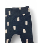 Newborn Black & Beige Square Graphic Cuffed Leggings - Woolworths