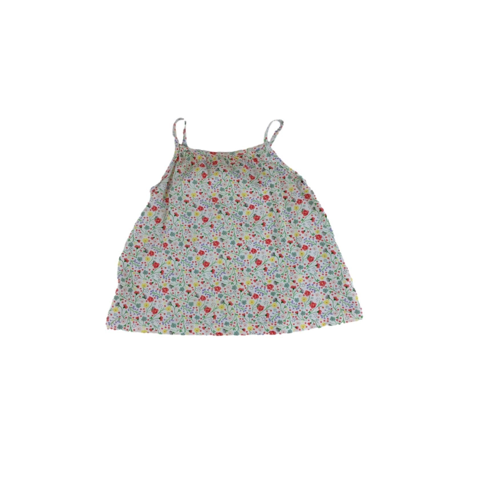 US 4-6M White Floral Strappy Tunic - H&M