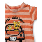1-3M Orange Stripe Rolling with Daddy T Shirt - Woolworths