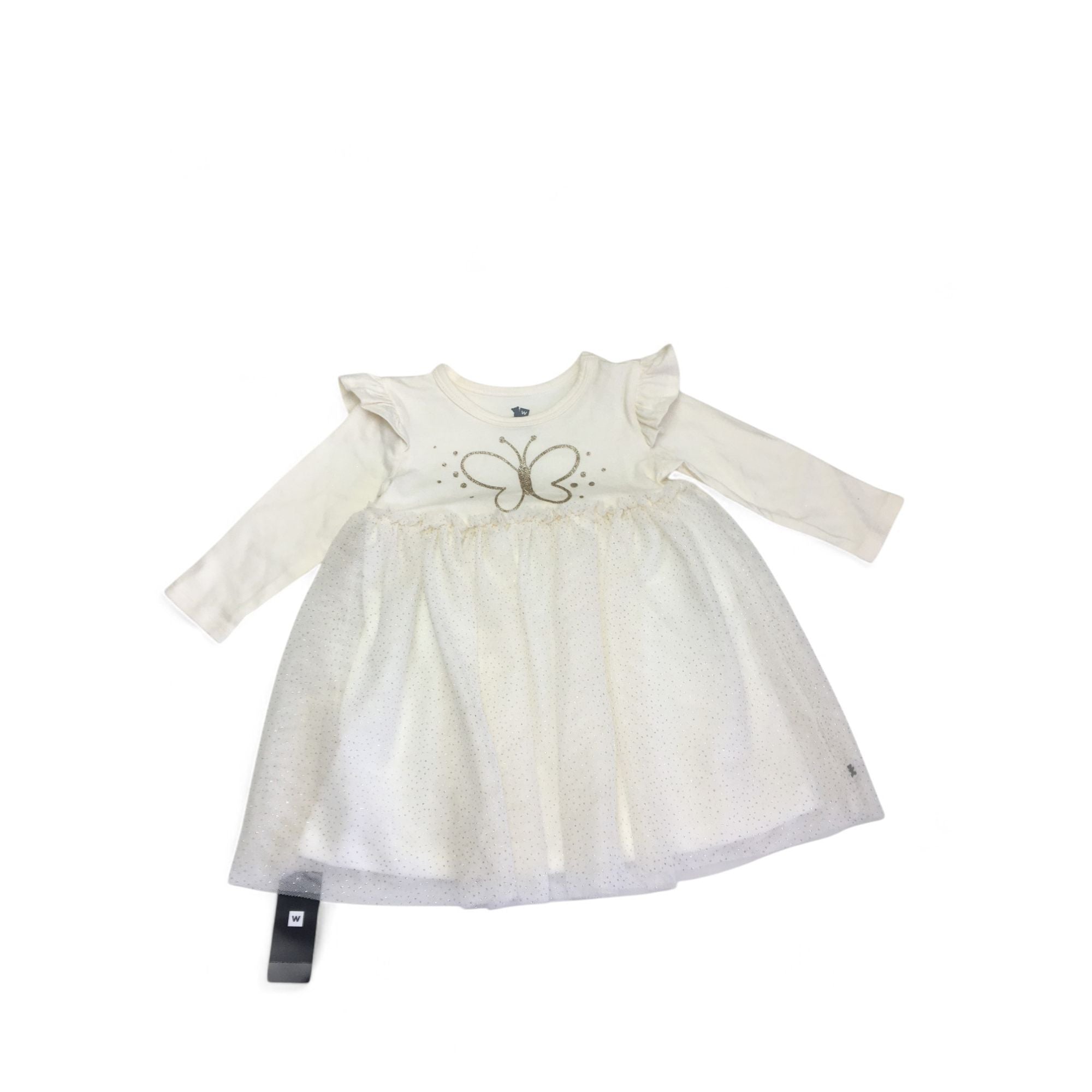 6-12M Cream & Gold Butterfly Tulle Dress - Woolworths