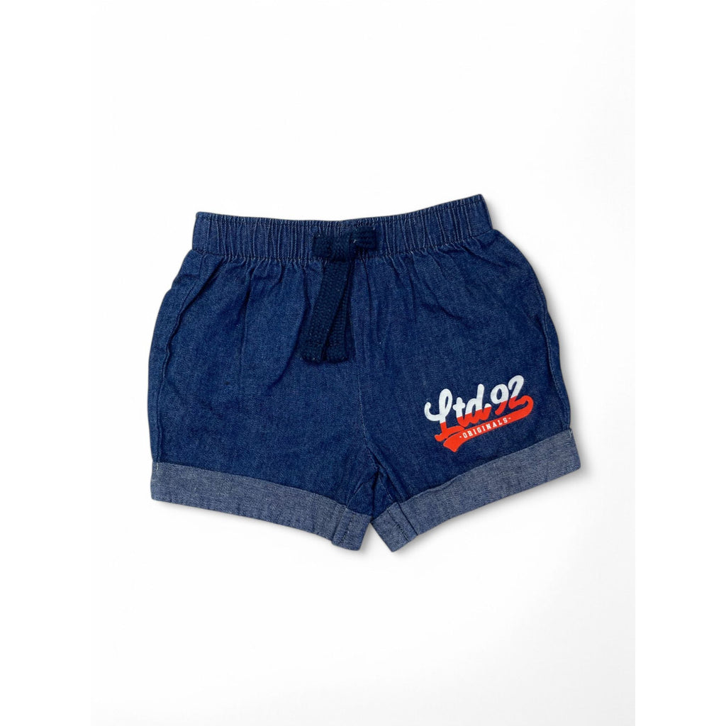 Newborn Dark Blue Denim Shorts - LTD