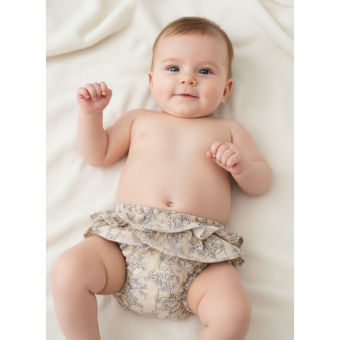 3-6M NEW Cream & Floral Bloomer - Sticky Fudge
