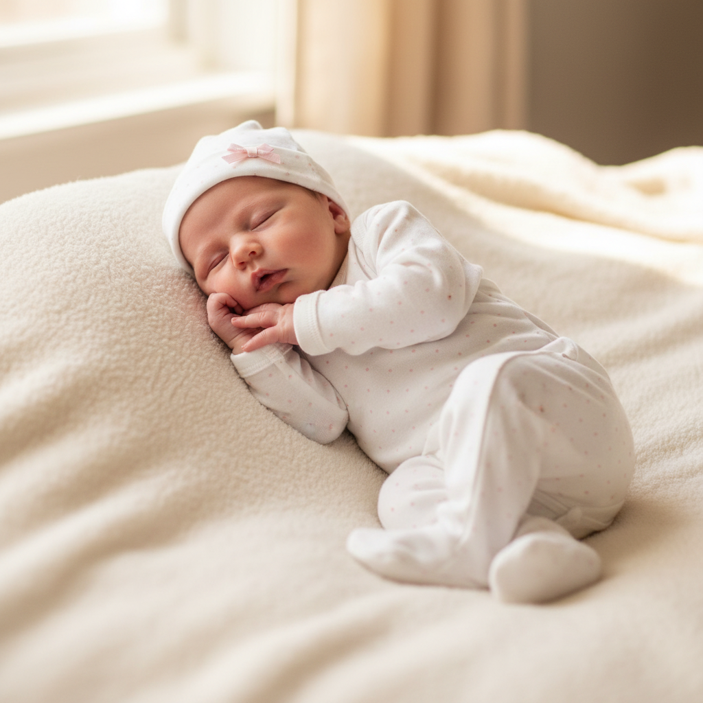 Newborn pink & white polkadot leggings - H & M