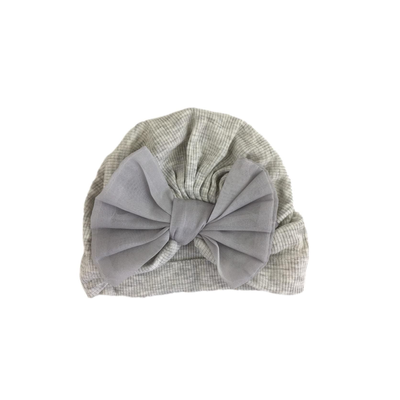 NB Light Grey Ribbed Bow Turban - Mr Price