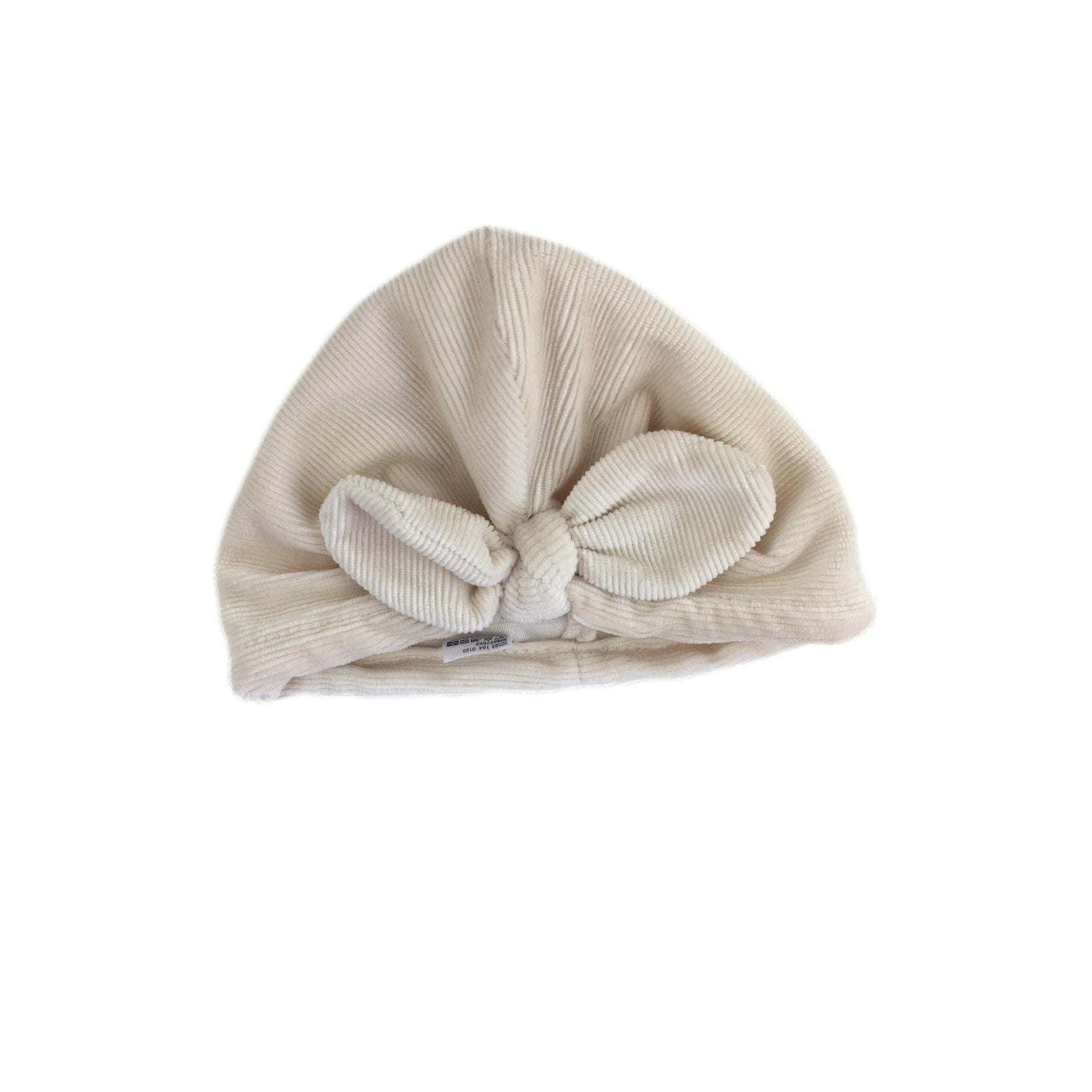 3-6M Cream Corduroy Bow Turban - Woolworths