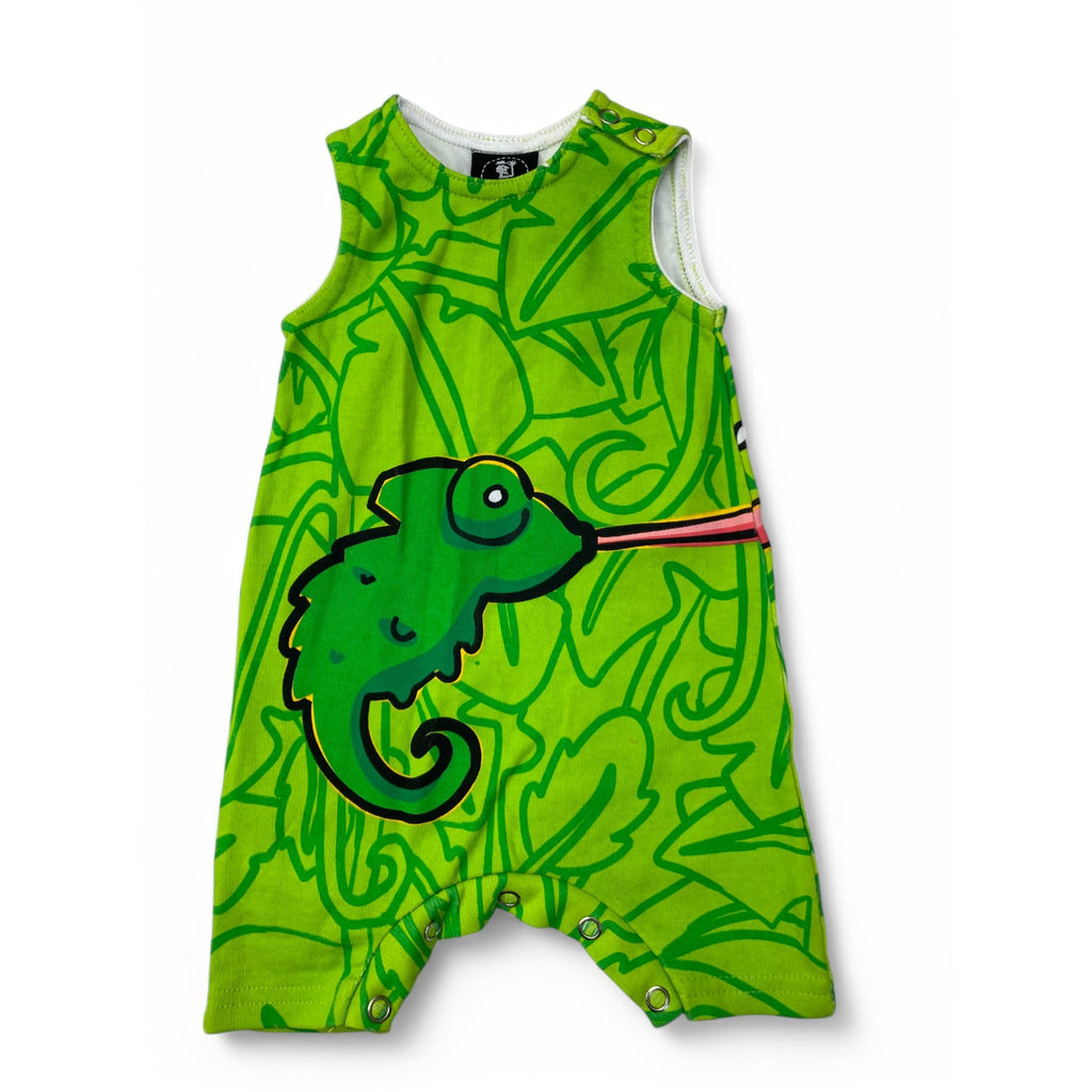 3M Green Chameleon Sleeveless Romper - Mini Pardon!