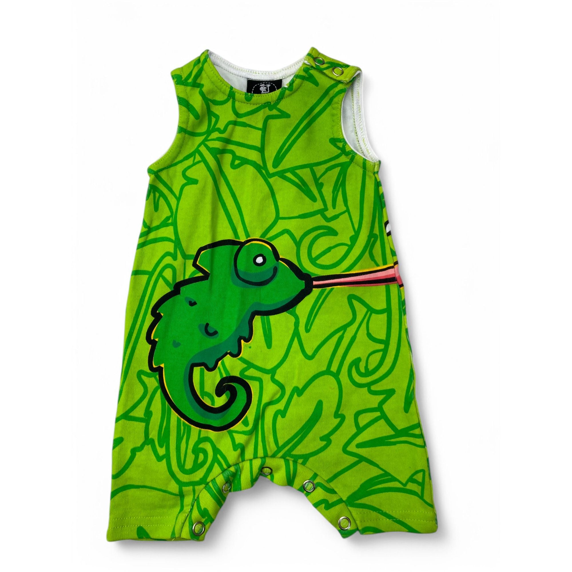 3M Green Chameleon Sleeveless Romper - Mini Pardon!