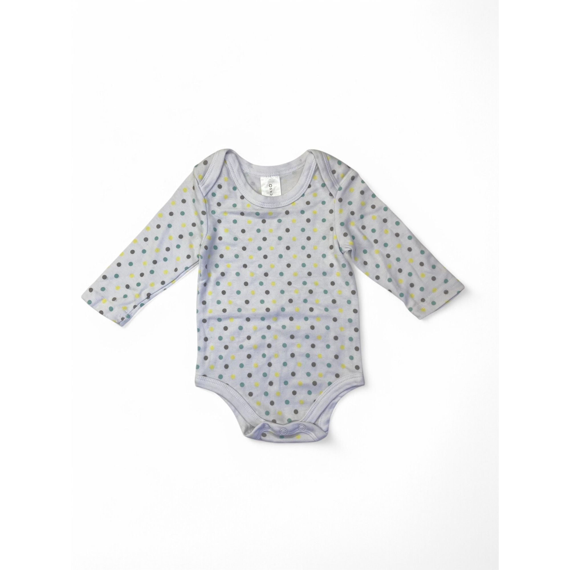 0-3M White Dotted Bodysuit - Clicks