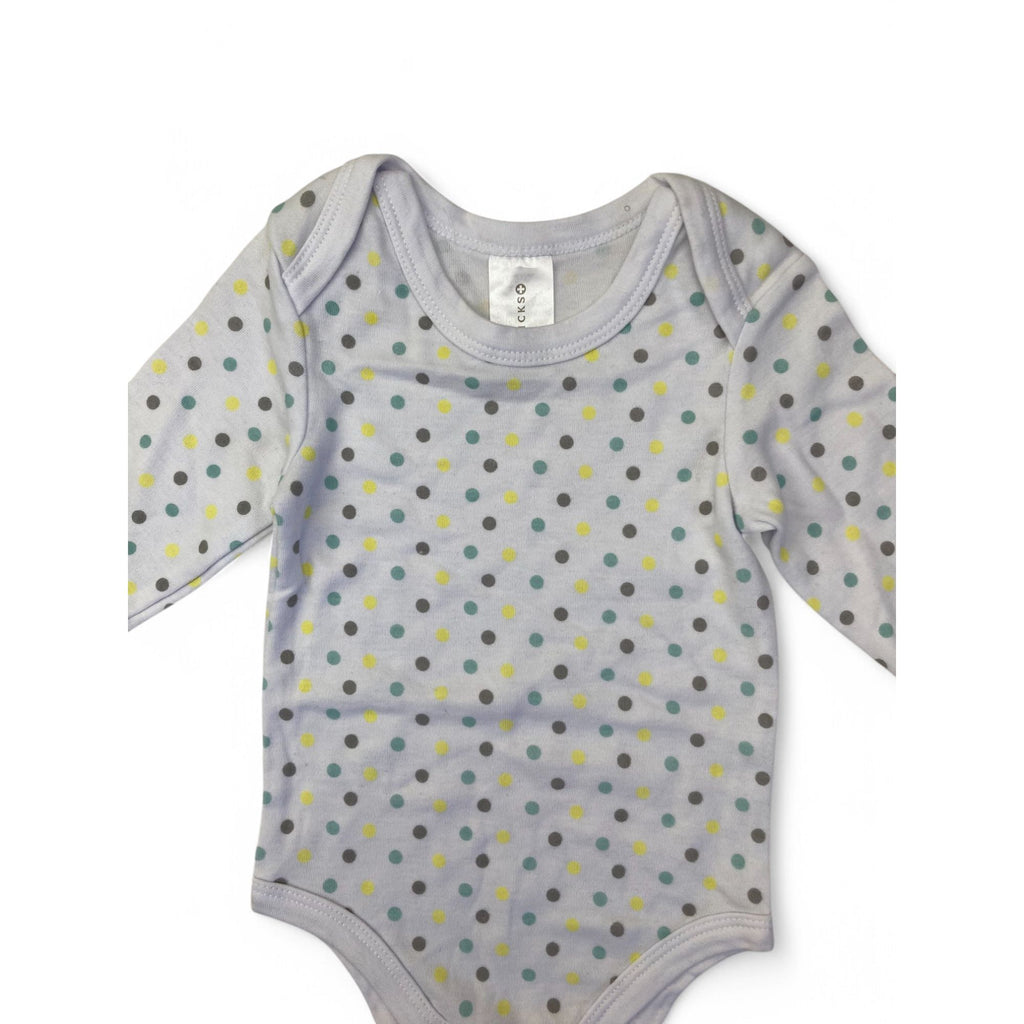 0-3M White Dotted Bodysuit - Clicks