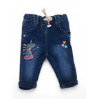 3-6M Blue Denim Unicorn Lined Jeans - Woolworths