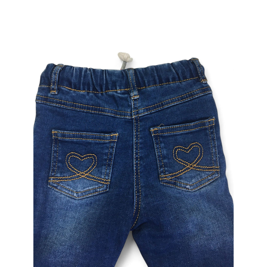 3-6M Blue Denim Unicorn Lined Jeans - Woolworths