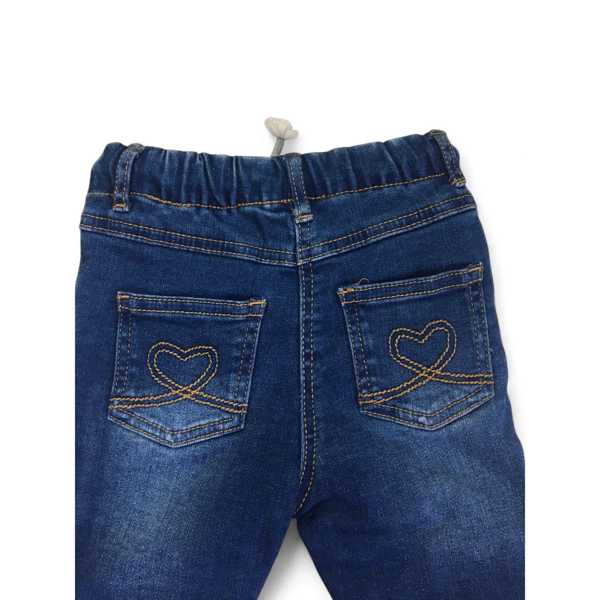 3-6M Blue Denim Unicorn Lined Jeans - Woolworths
