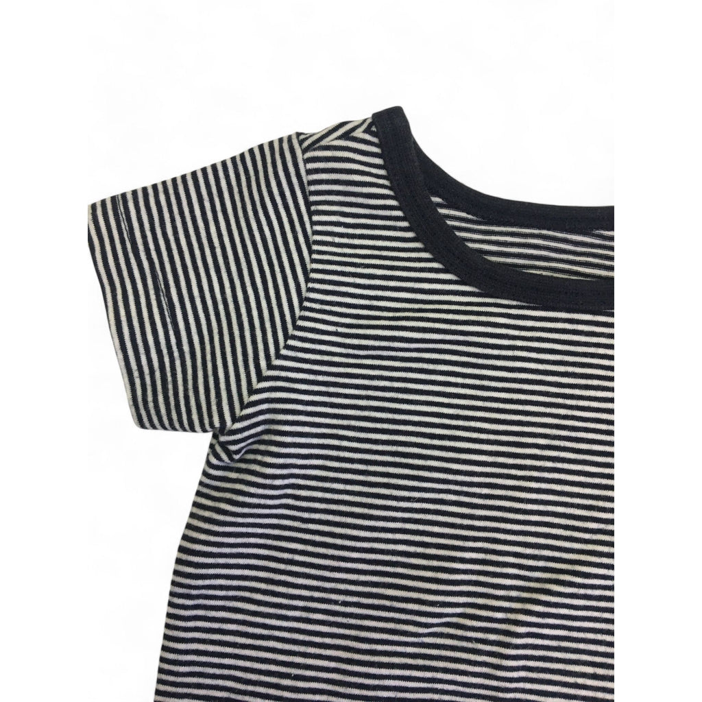 0-3M Navy Blue & White Stripe T Shirt - Cotton On