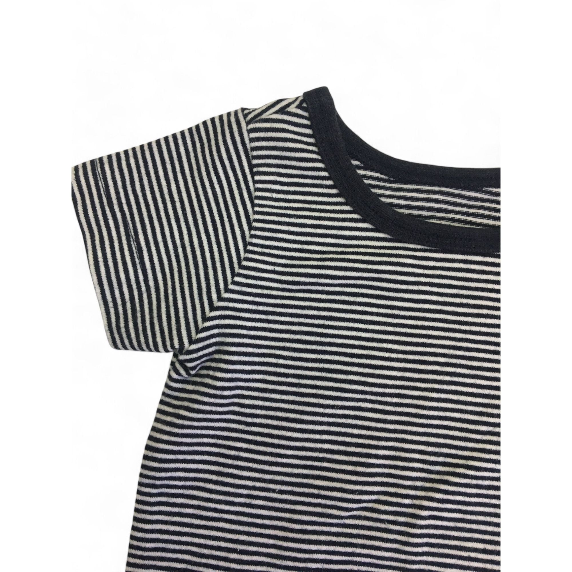 0-3M Navy Blue & White Stripe T Shirt - Cotton On