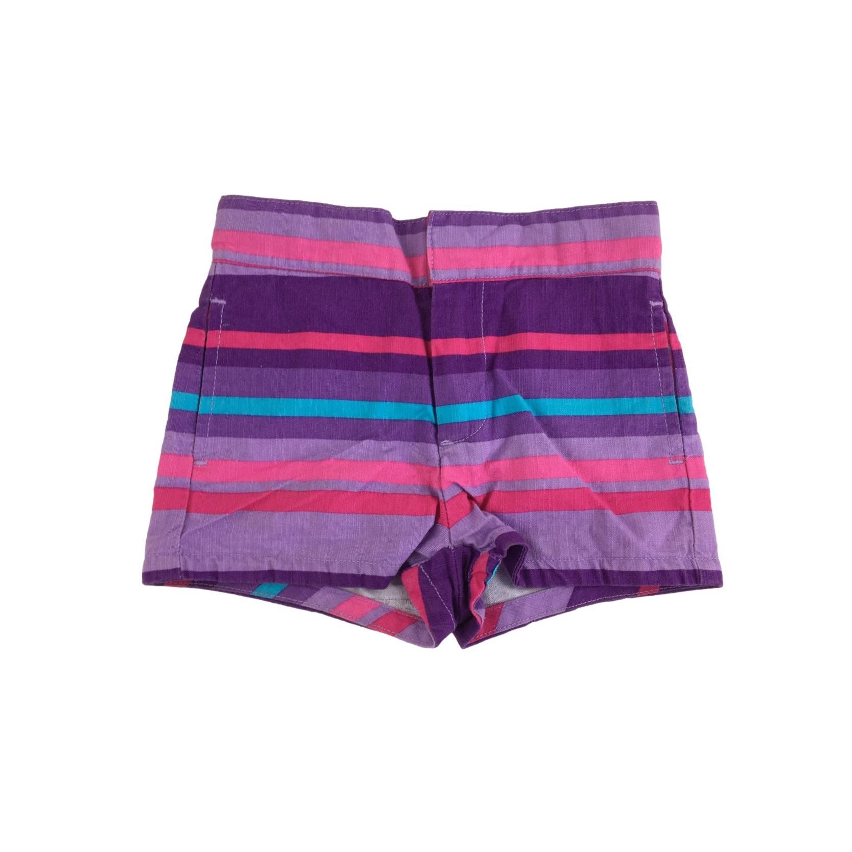 18-24M Purple & Pink Striped High Waist Shorts - Gap