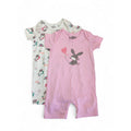 3-6M Pink & White Cotton Rompers - Real