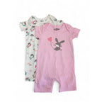3-6M Pink & White Cotton Rompers - Real