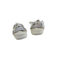 3-6M White Silver Pleather Soft Sole Sneakers - Pop Candy