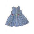 6-12M Blue & White Stripe Sleeveless Dress - Cuddlesome