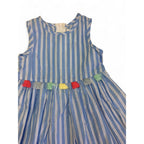 6-12M Blue & White Stripe Sleeveless Dress - Cuddlesome