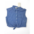 UK 8-9Y Light Blue Tie Front Blouse - H&M